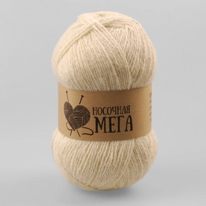 Шерсть ANNIKA «Мега», 250 г / 625 м,  шерсть 80%, акрил 20% белый